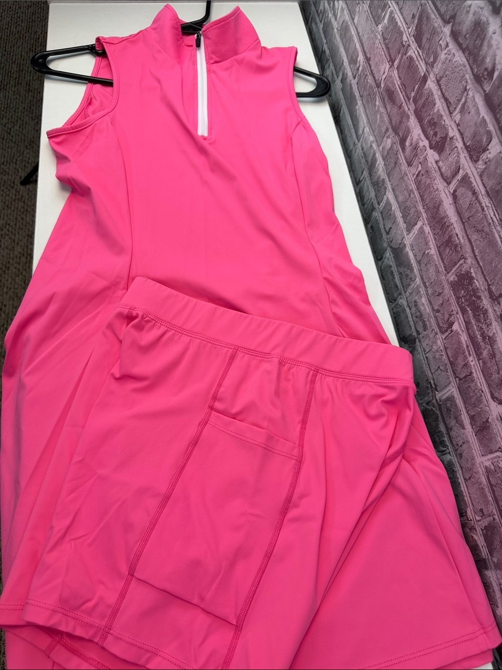 Bright Hot Pink Sleeveless Sport Dress with Matching Shorts - Picture 8 of 9